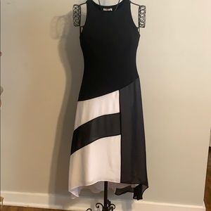 Bailey 44 black and white high low dress